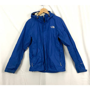 The North Face Blue Windbreaker Jacket MEDIUM Full Zip Softshell Hooded Light